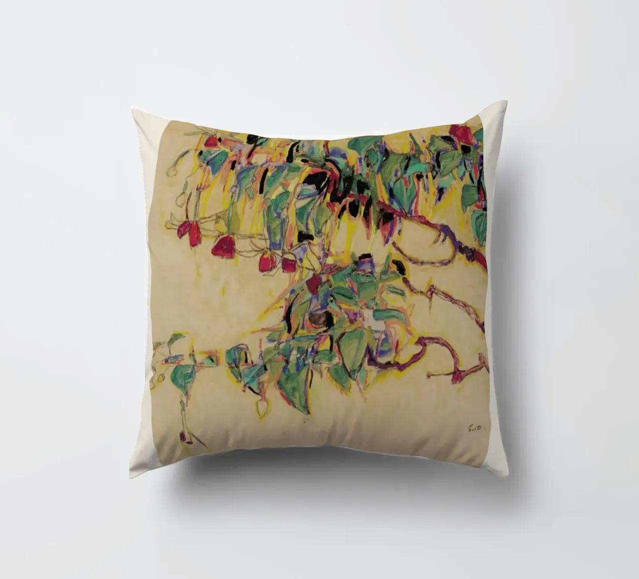 Schiele - Fuchsia cuscino da Vintage by JUNIQE