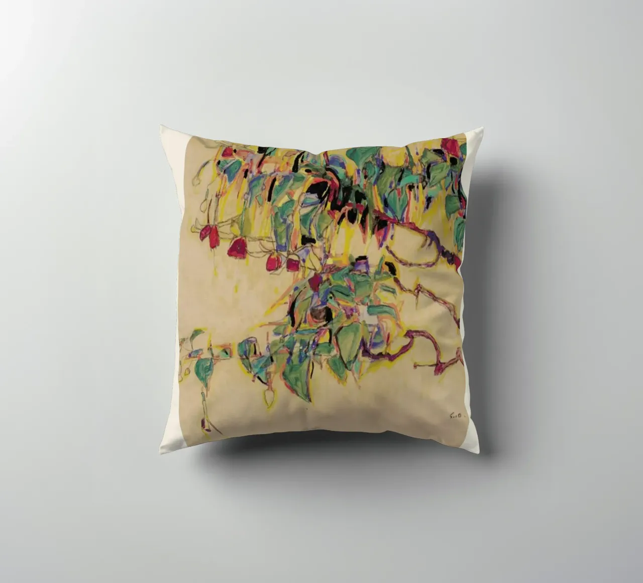 Schiele - Fuchsia cuscino da Vintage by JUNIQE