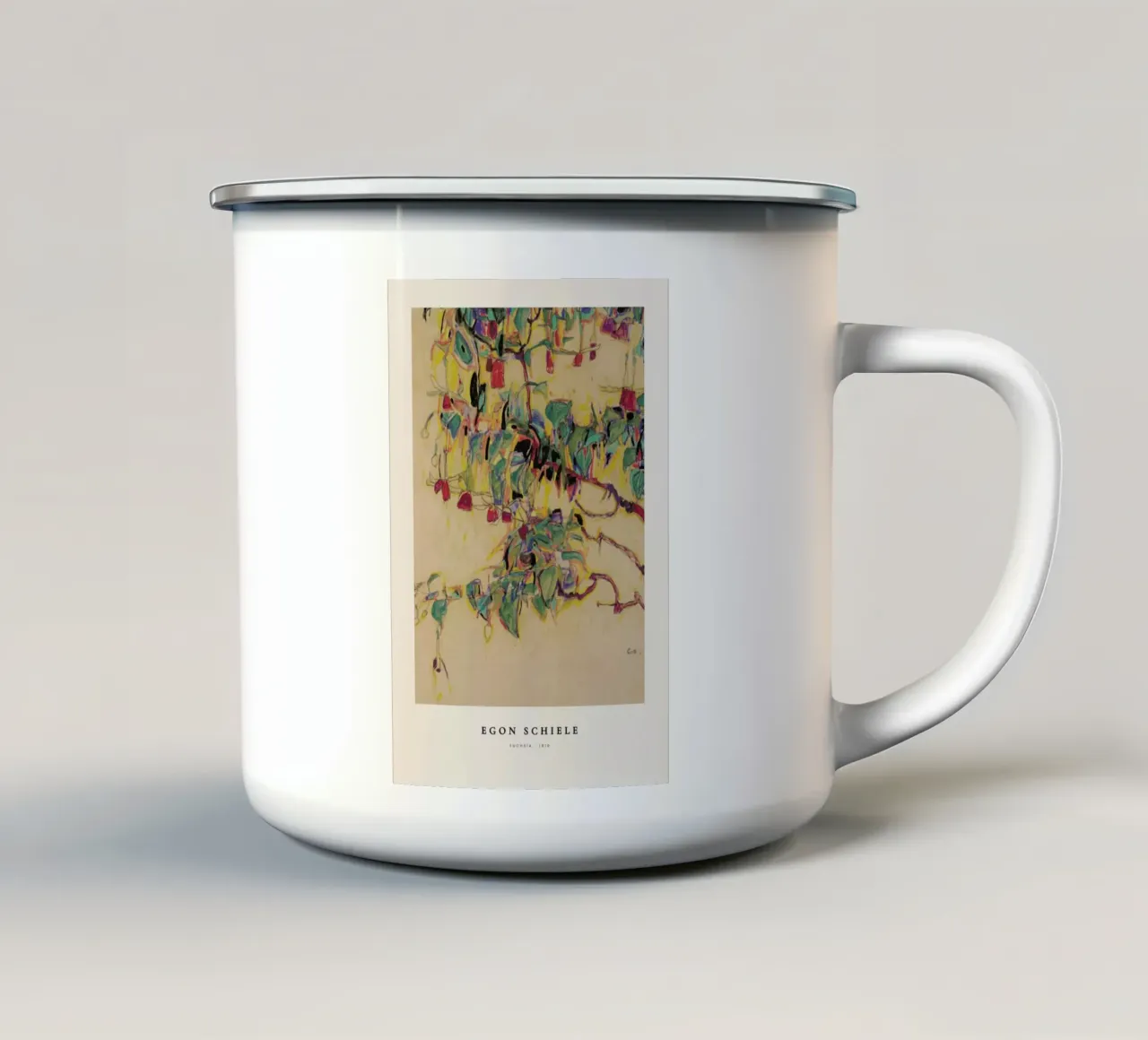 Schiele - Fuchsia tazza in smalto da Vintage by JUNIQE
