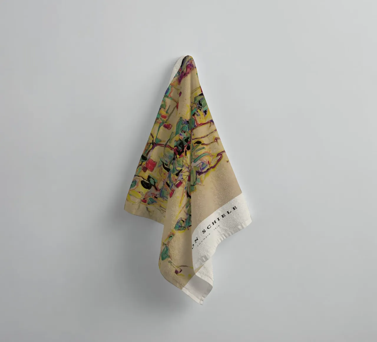 Schiele - Fuchsia asciugamano da bagno da Vintage by JUNIQE