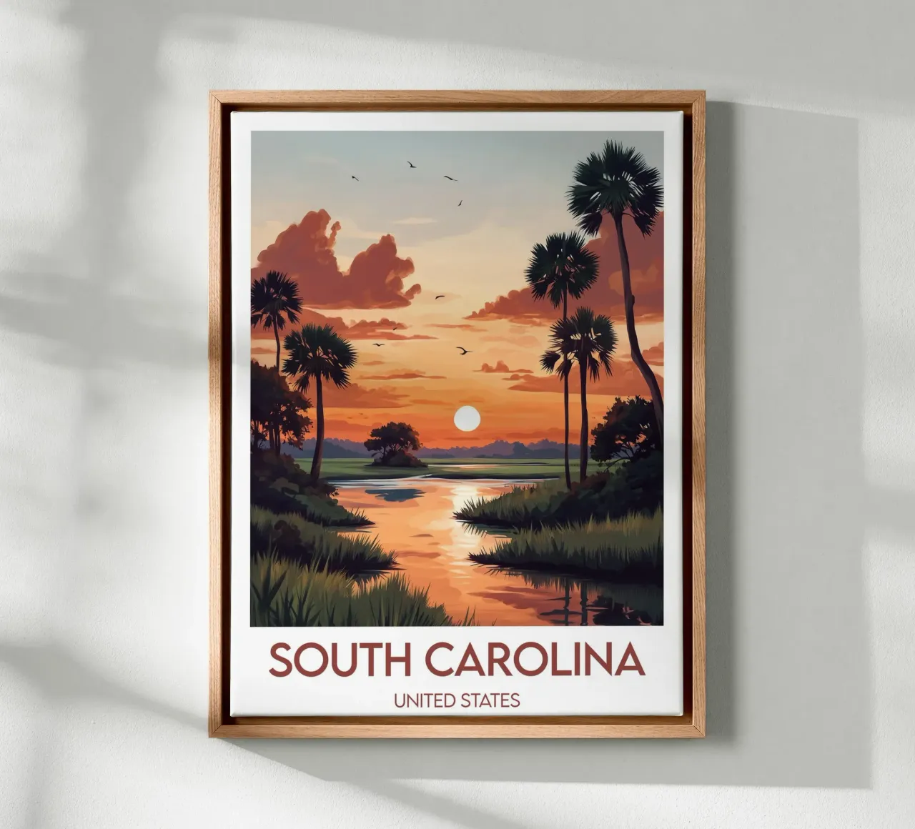Affiche South Carolina tela con Cornice a cassetta da Frame the World