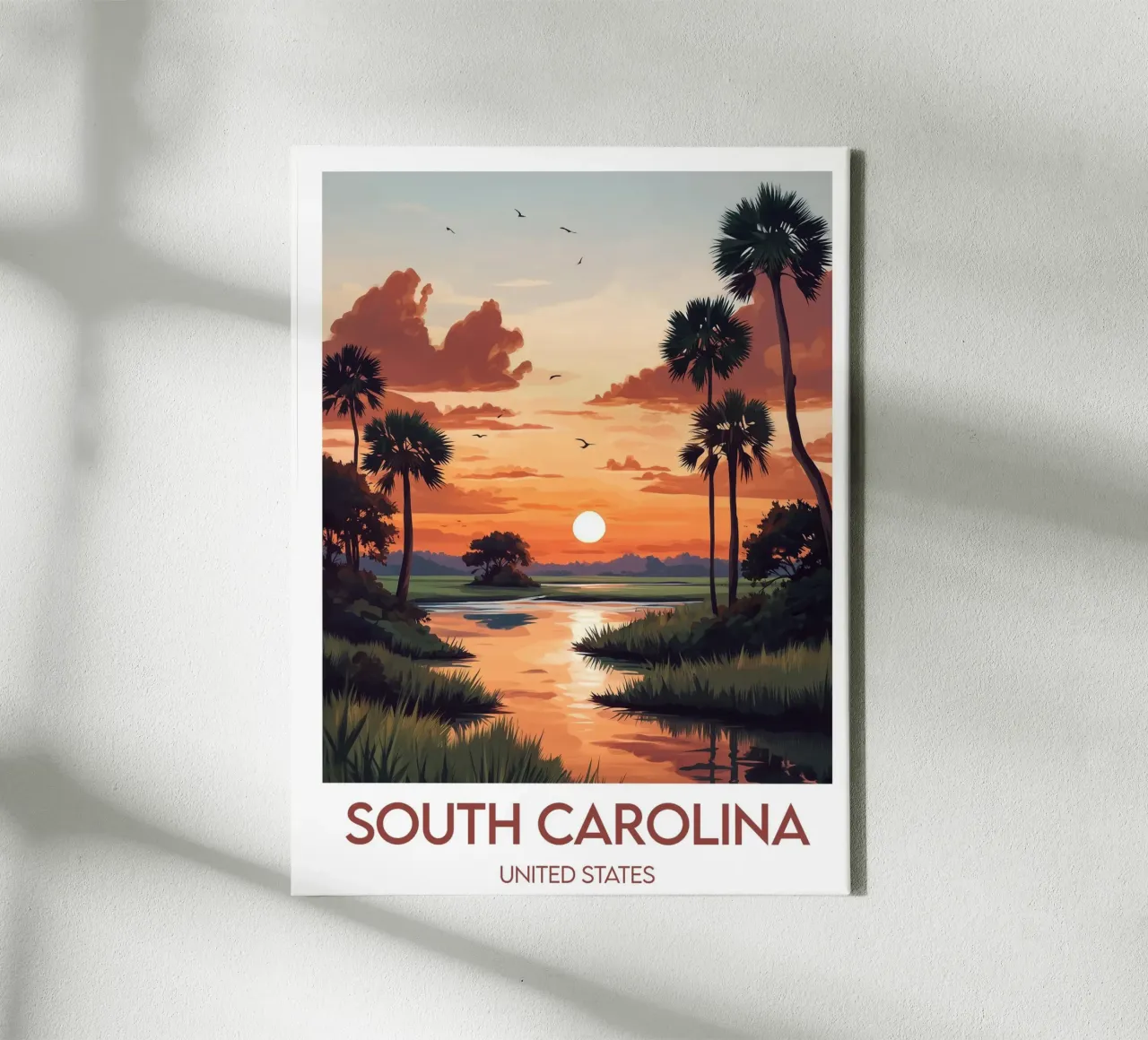 Affiche South Carolina tela con Cornice a cassetta da Frame the World