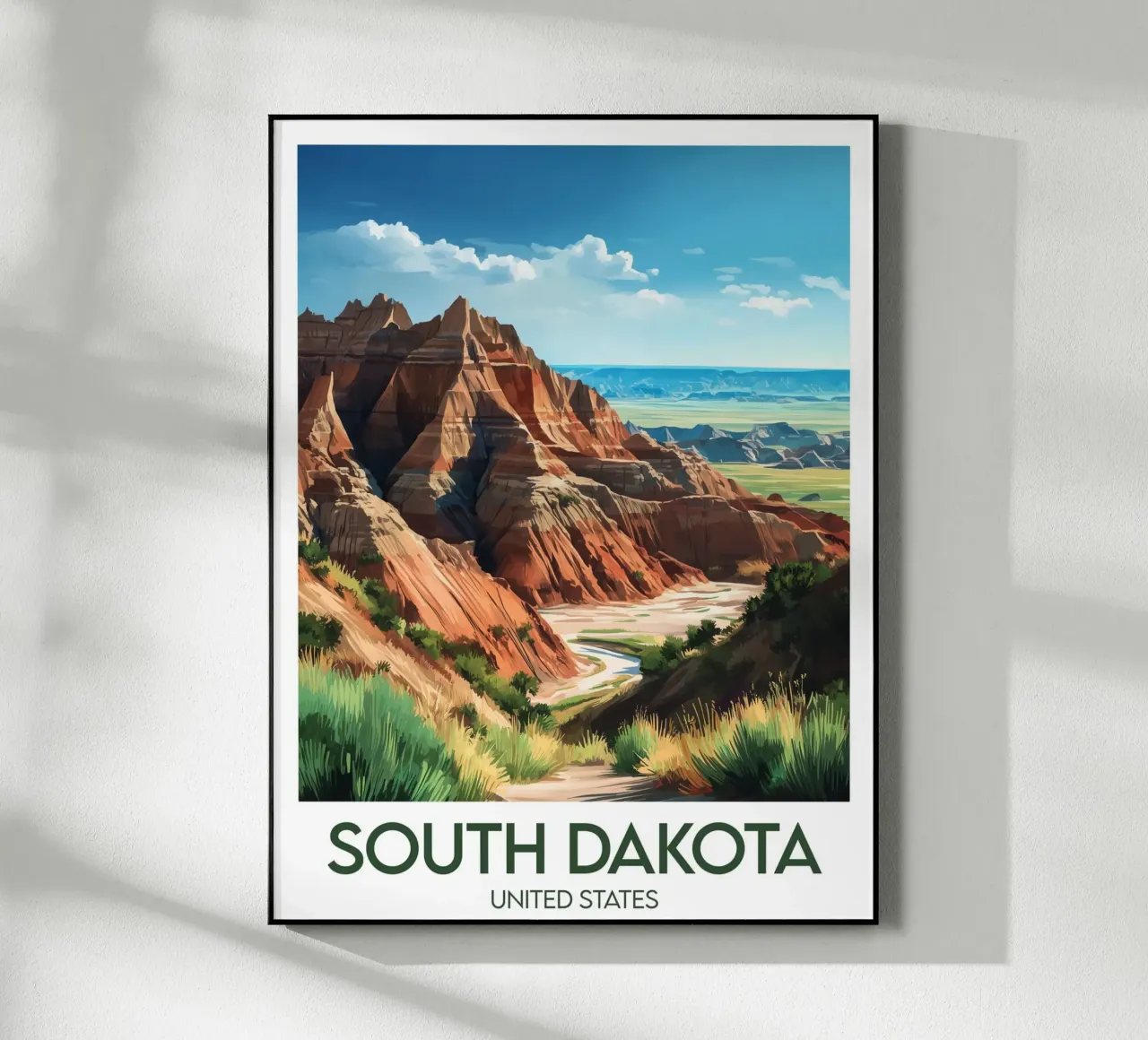 Affiche South Dakota plexiglass da Frame the World