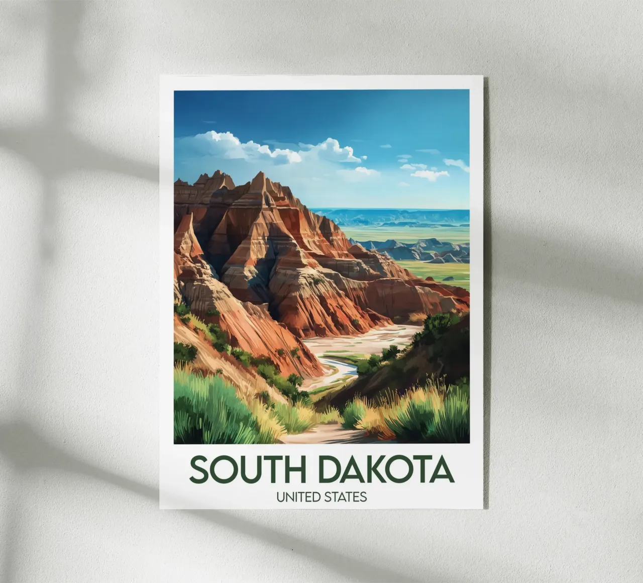Affiche South Dakota plexiglass da Frame the World