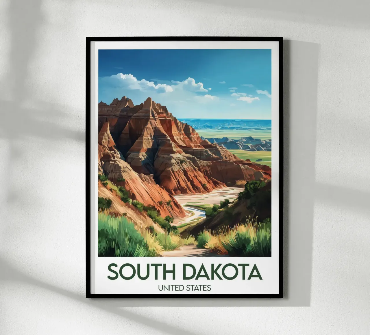 Affiche South Dakota carta hahnemühle da Frame the World