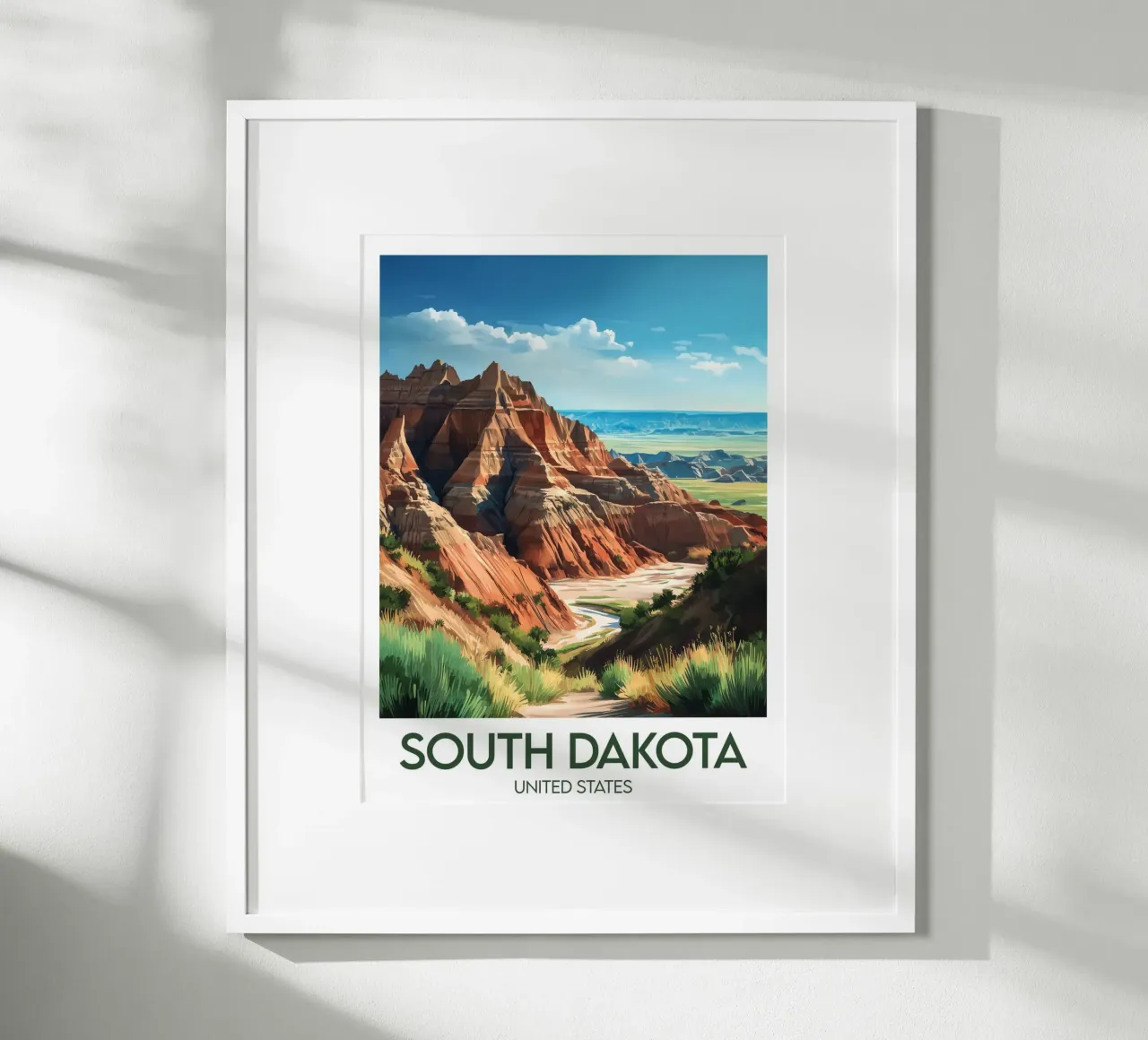 Affiche South Dakota carta hahnemühle da Frame the World