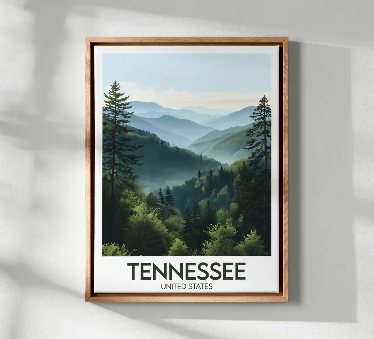 Affiche Tennessee tela con Cornice a cassetta da Frame the World