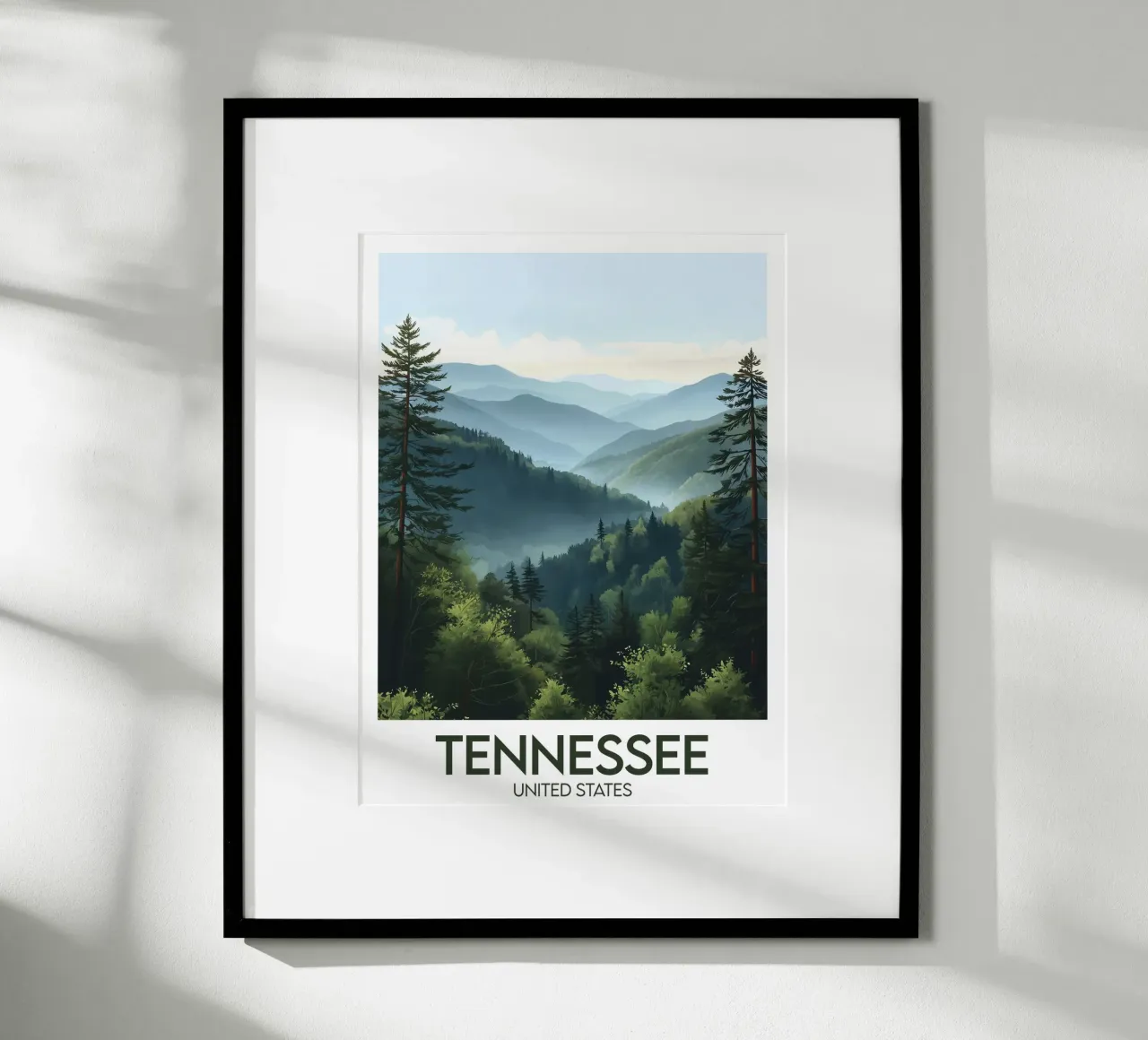 Affiche Tennessee poster con telaio in legno da Frame the World