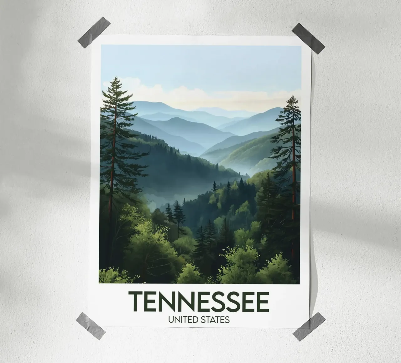 Affiche Tennessee poster con telaio in legno da Frame the World