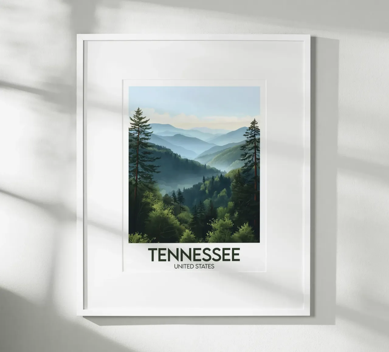 Affiche Tennessee poster con telaio in legno da Frame the World