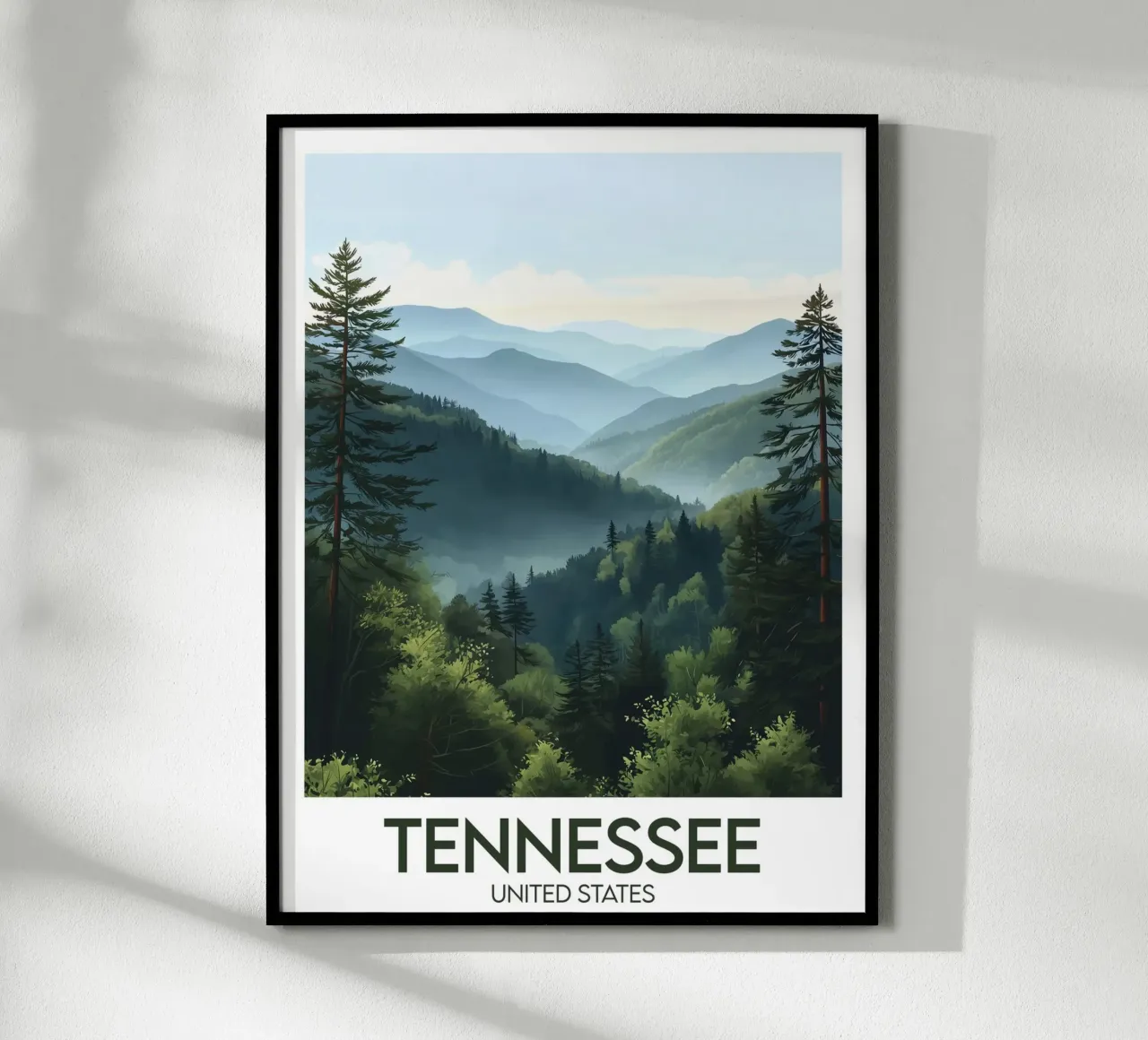 Affiche Tennessee poster con telaio in legno da Frame the World