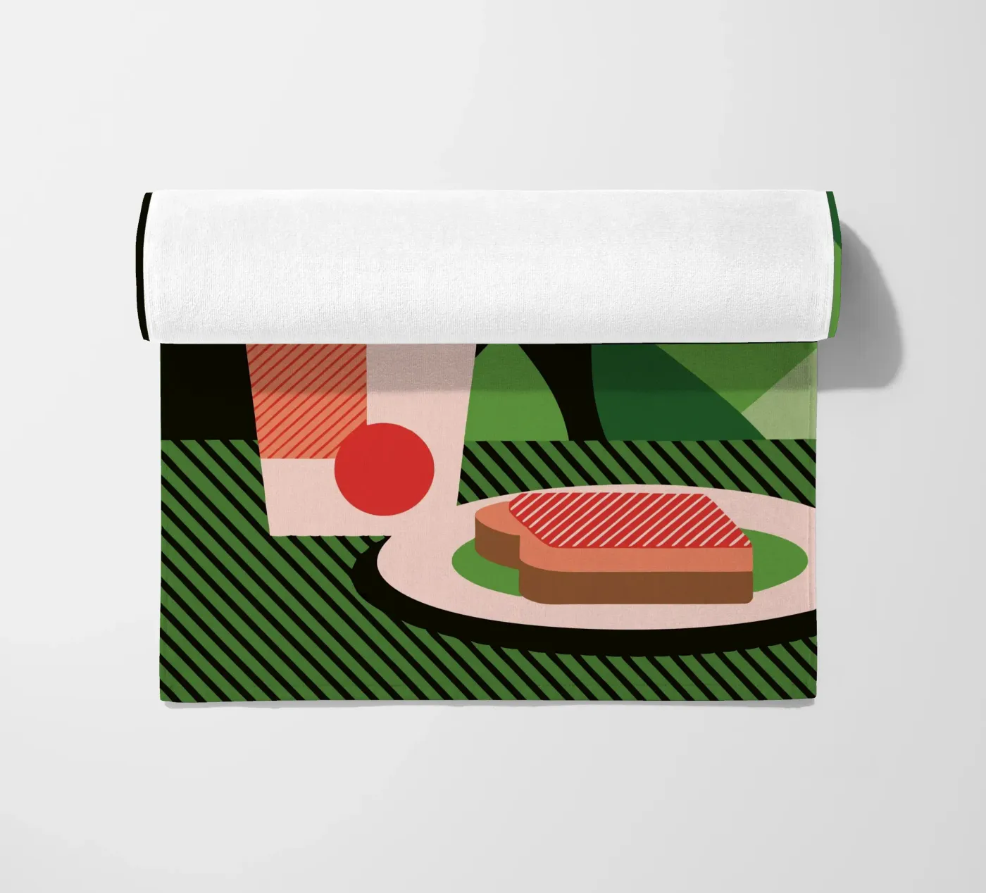 Milk And Bread beach towel by LOOK DIFFERENT