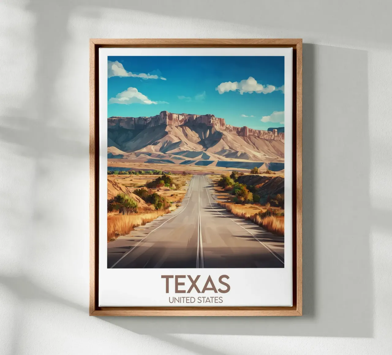 Affiche Texas tela con Cornice a cassetta da Frame the World