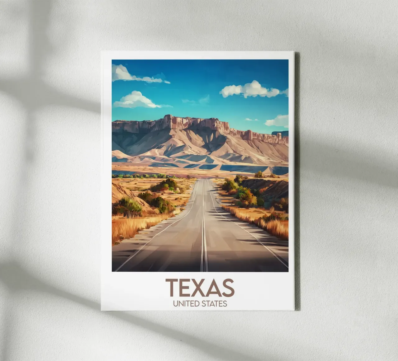 Affiche Texas tela con Cornice a cassetta da Frame the World