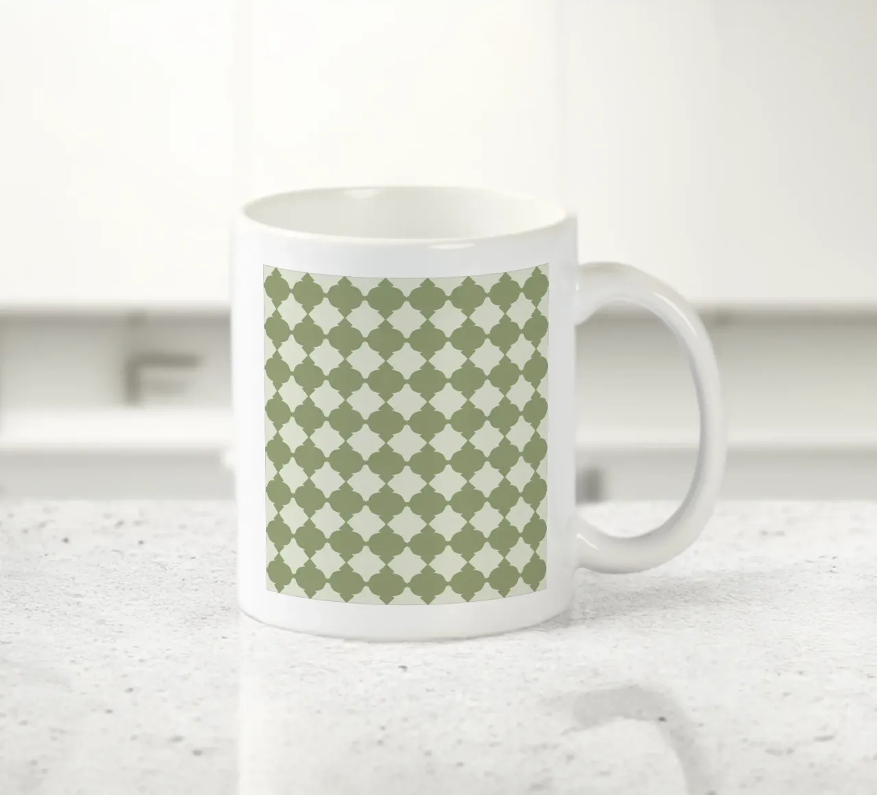 Geometrico piastrellato verde tazza in ceramica da Little Dean
