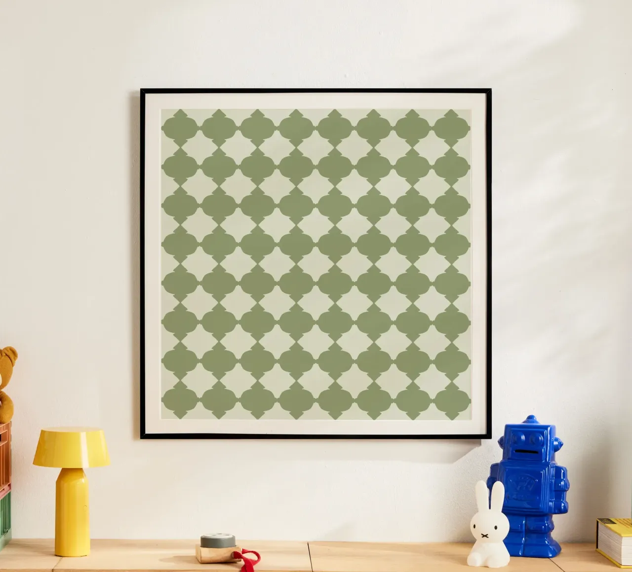 Geometrico piastrellato verde carta hahnemühle da Little Dean