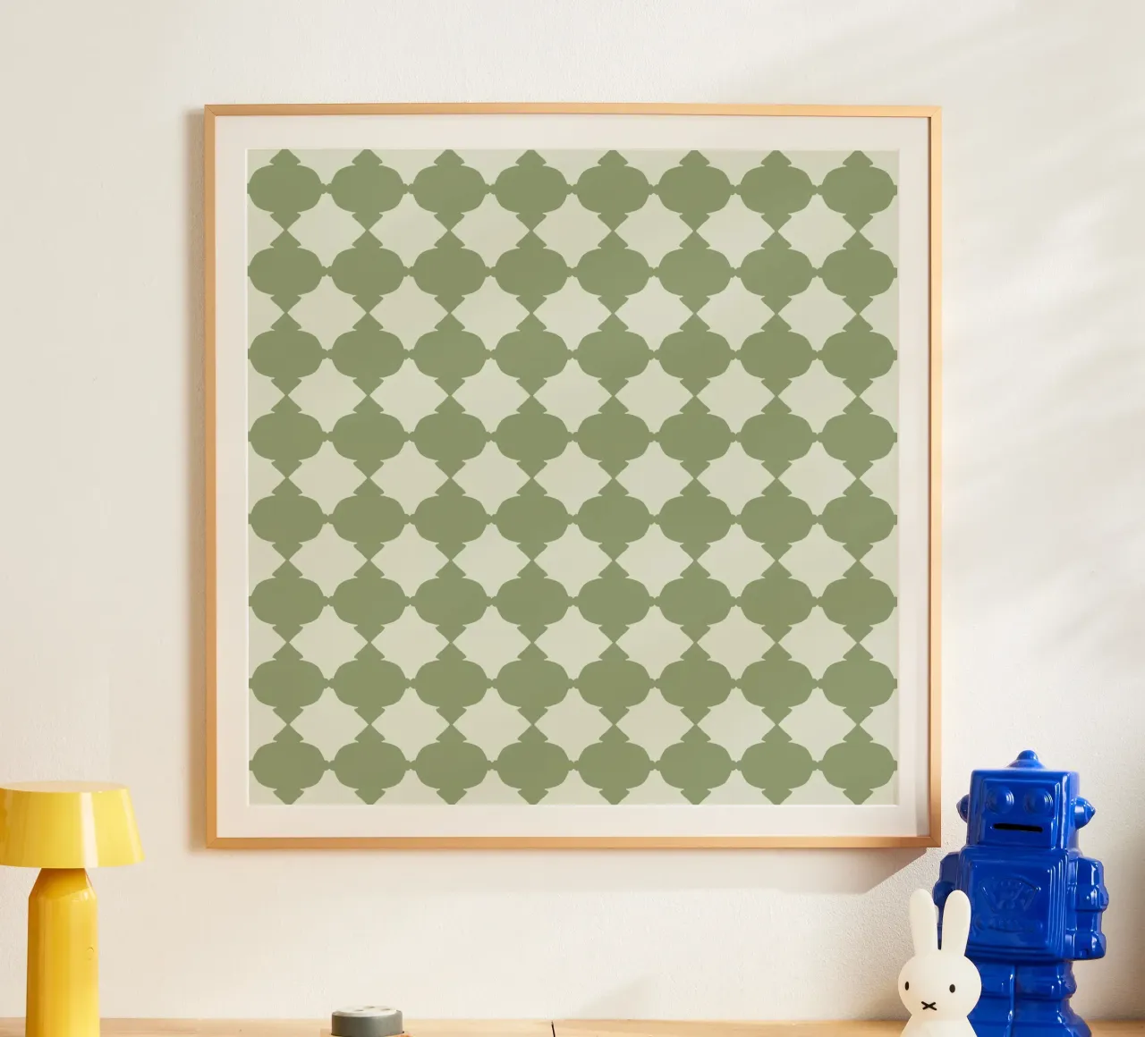 Geometrico piastrellato verde carta hahnemühle da Little Dean