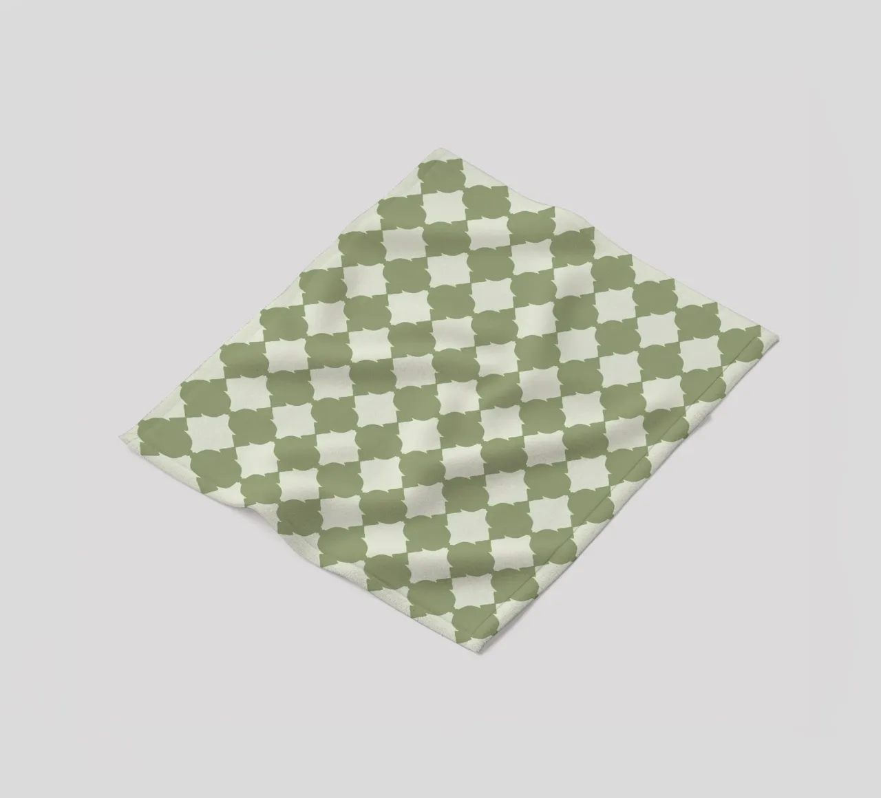 Geometrico piastrellato verde coperta in pile da Little Dean