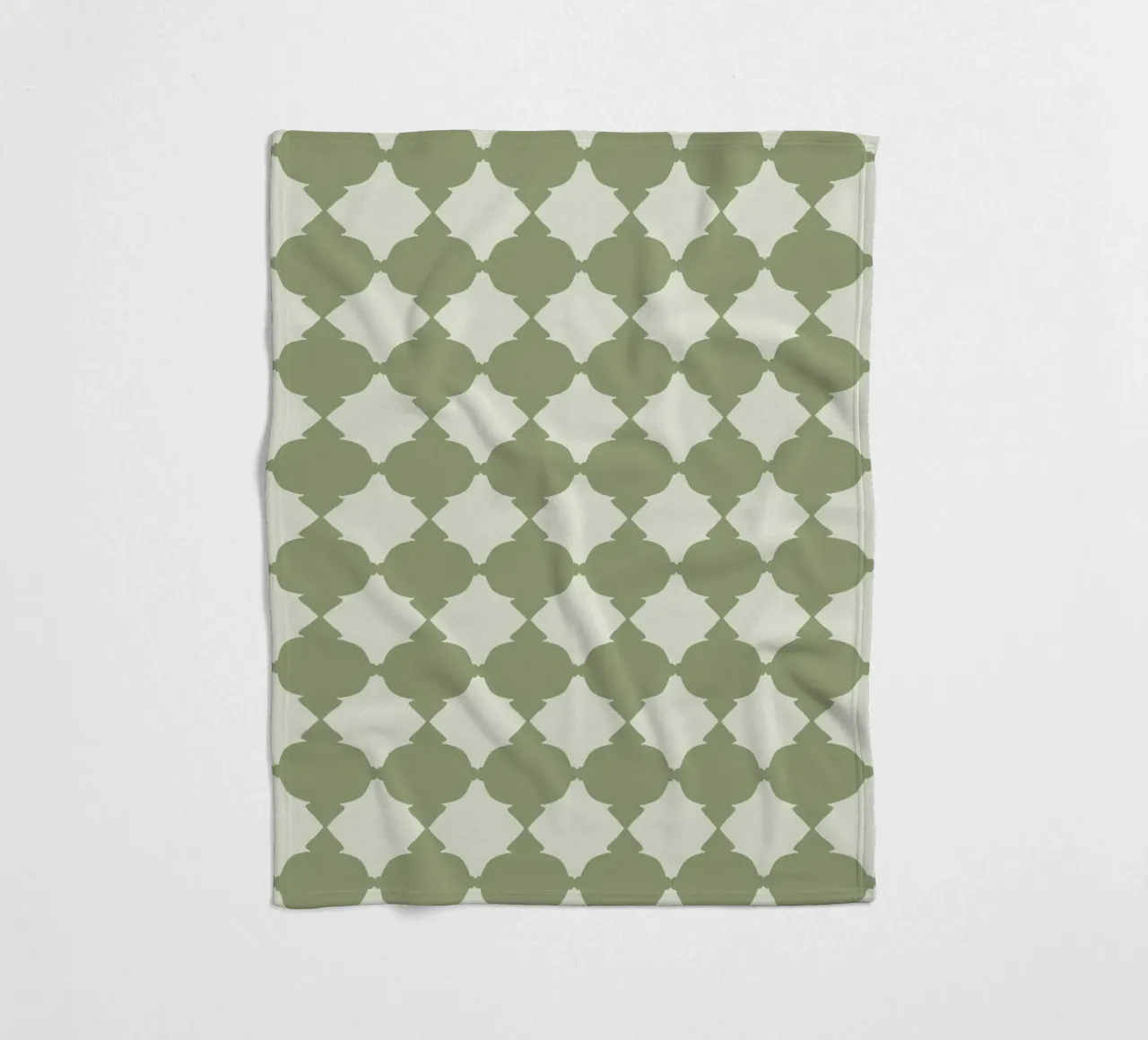 Geometrico piastrellato verde coperta in pile da Little Dean