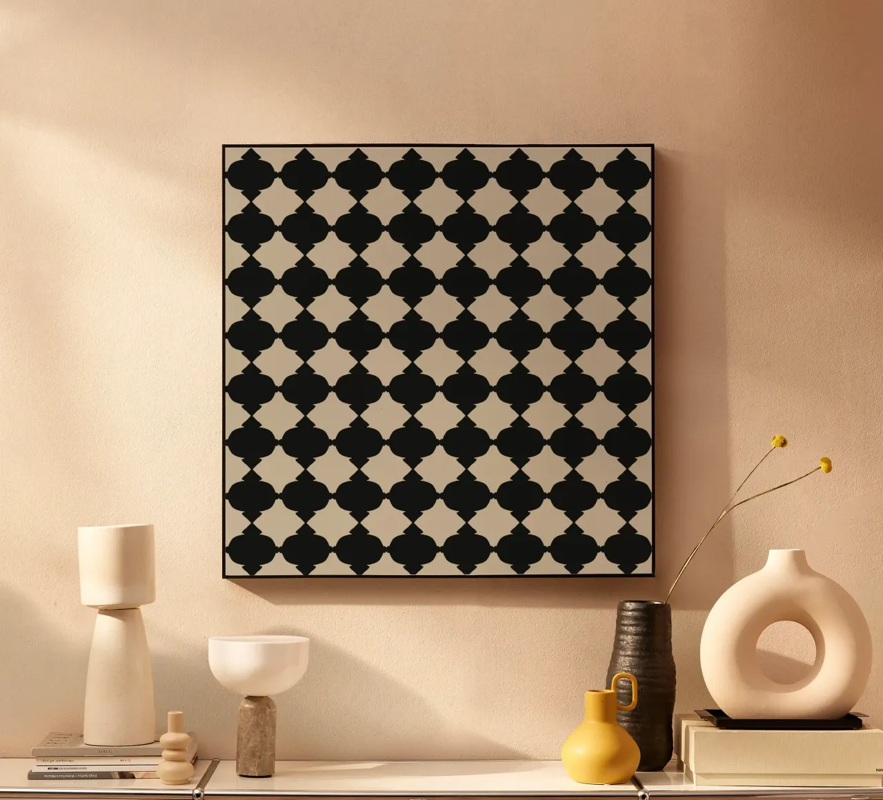 Repeating black grid plexiglass da Little Dean