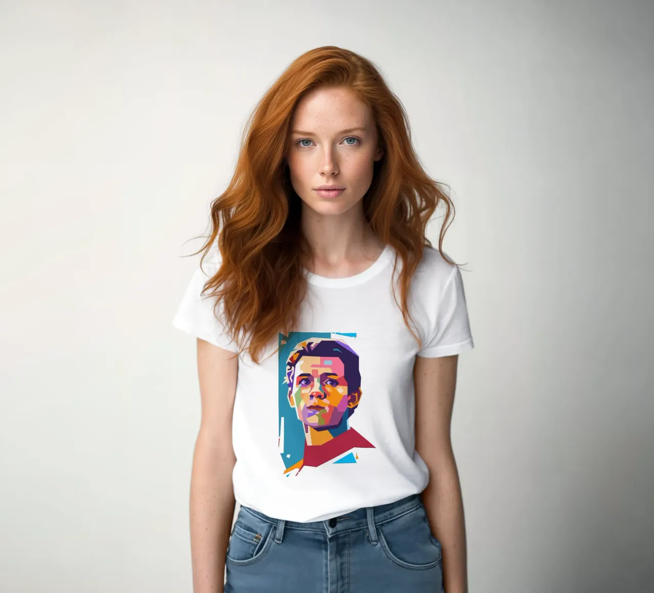 Tom Holland pop-art portret dames t-shirt getailleerd van Hantamrata