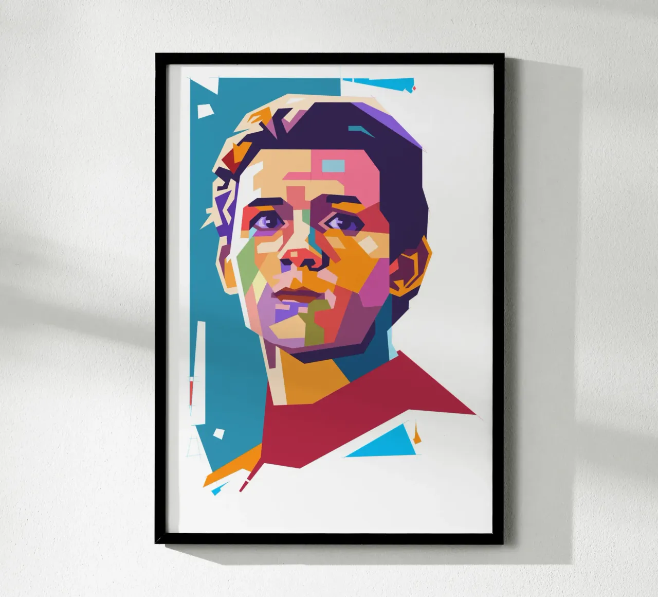 Ritratto pop art di Tom Holland poster con telaio in alluminio da Hantamrata