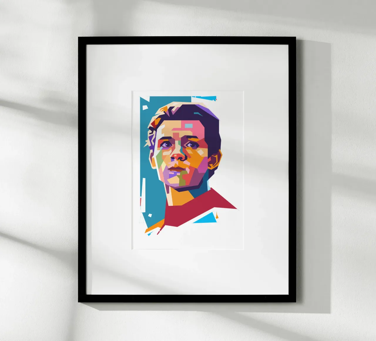 Ritratto pop art di Tom Holland poster con telaio in alluminio da Hantamrata