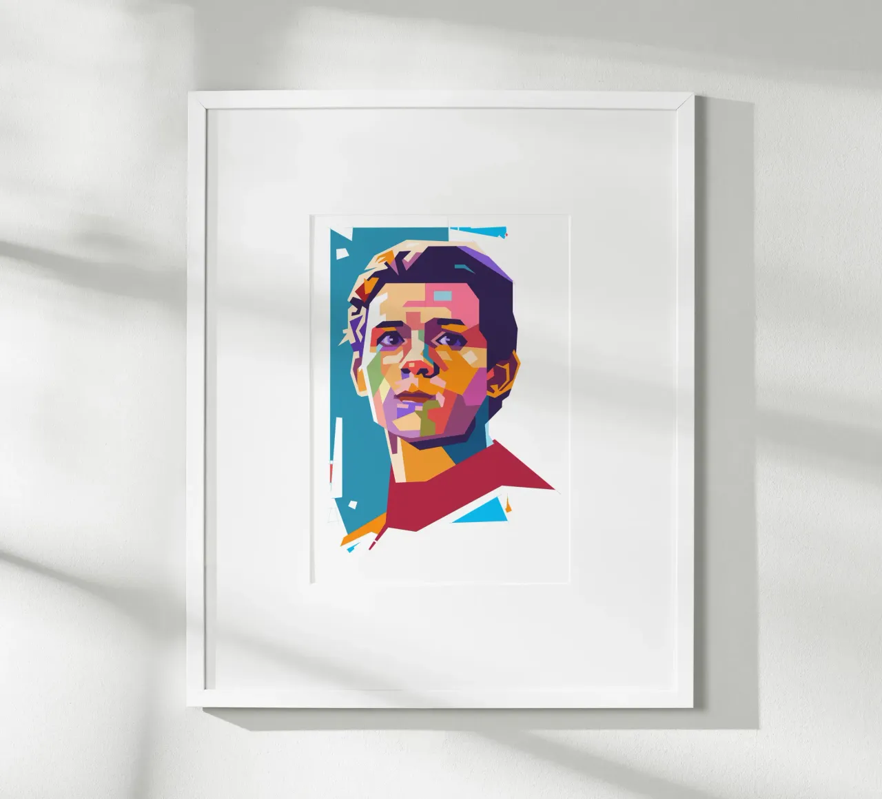 Ritratto pop art di Tom Holland poster con telaio in alluminio da Hantamrata