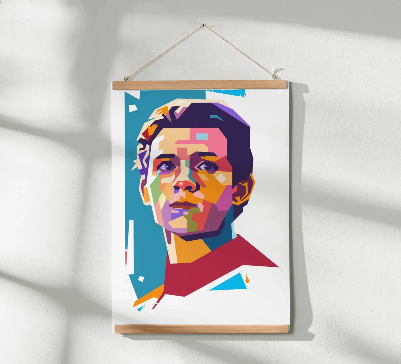 Ritratto pop art di Tom Holland poster con telaio in alluminio da Hantamrata