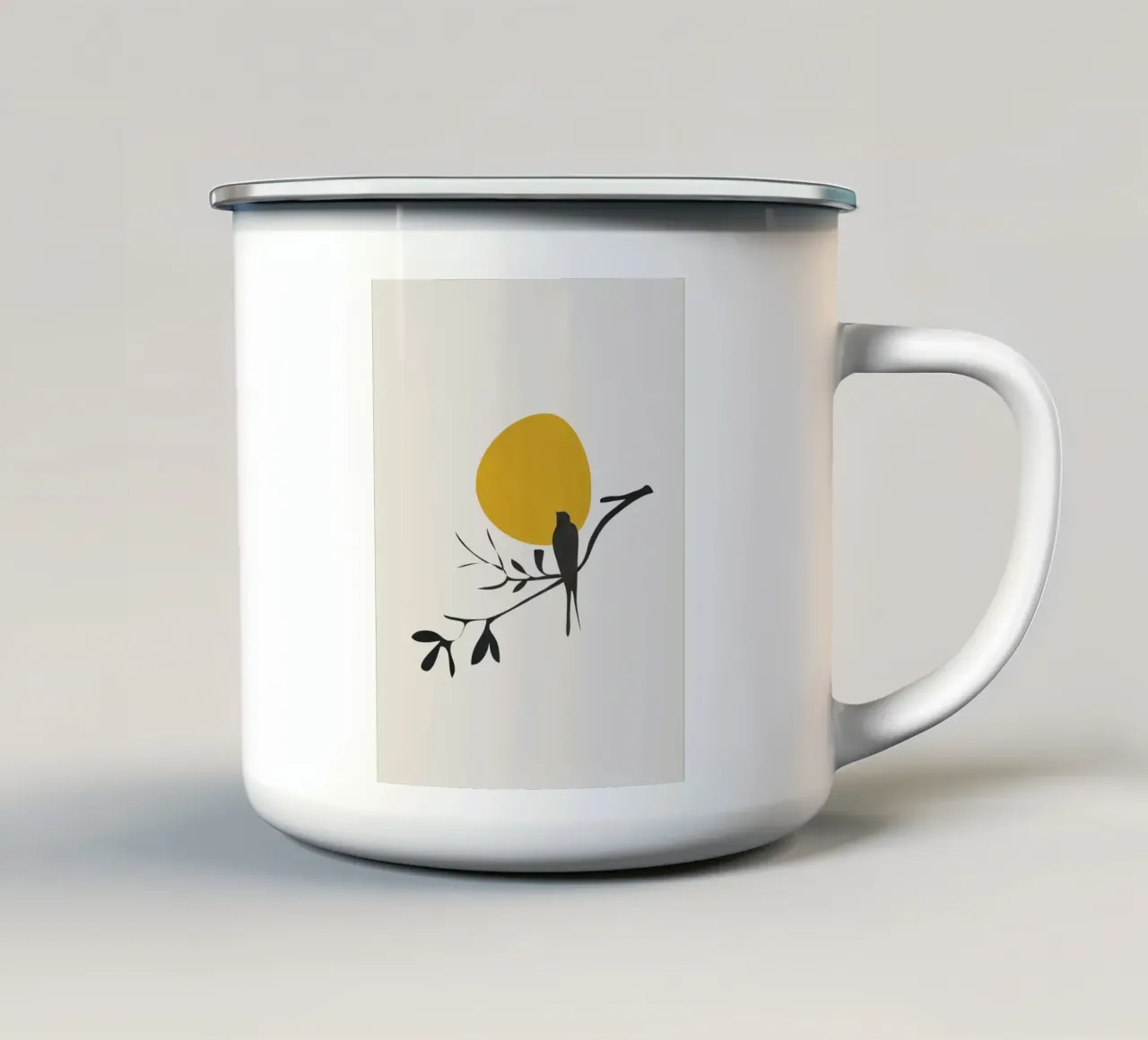 Bird and the Setting Sun tazza in smalto da cityart