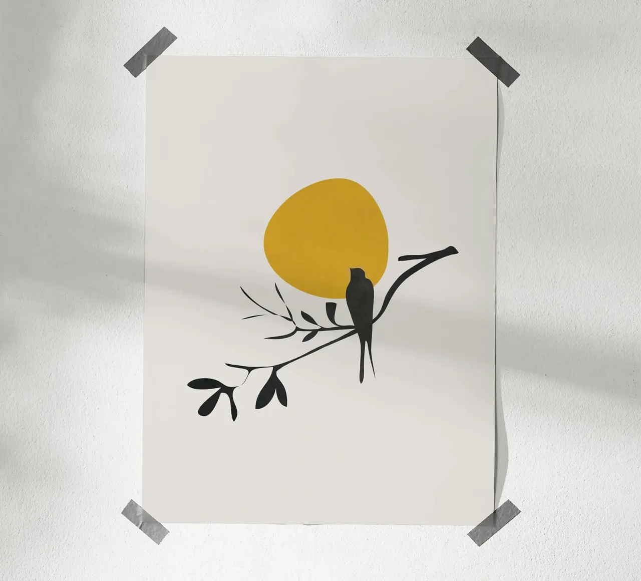 Bird and the Setting Sun carta hahnemühle da cityart