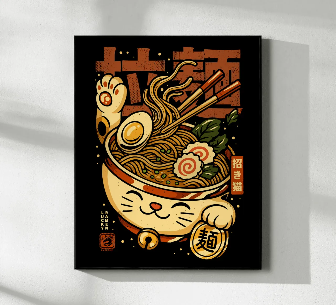 Lucky Cat Noodles Ramen acrylic glass by LM2KONE