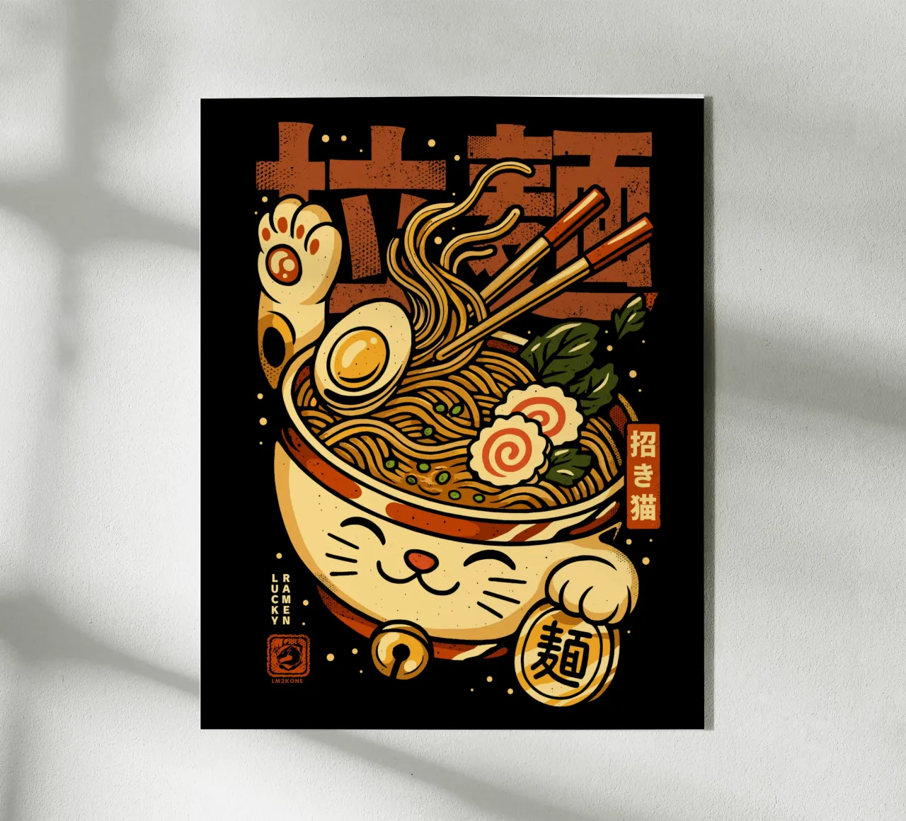 Lucky Cat Noodles Ramen acrylic glass by LM2KONE