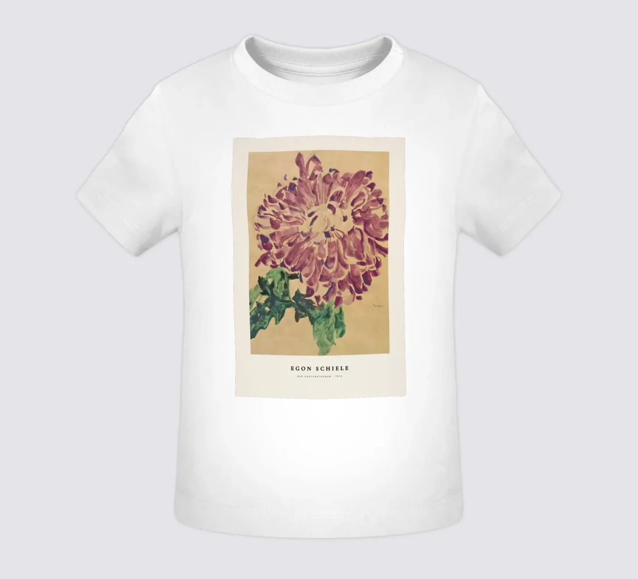 Schiele - Red Chrysanthemum maglietta neonato da Vintage by JUNIQE