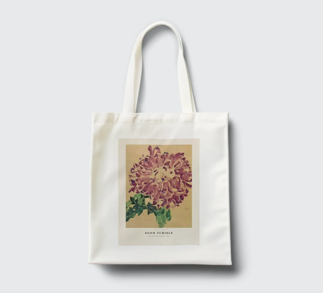 Schiele - Red Chrysanthemum borsa in juta da Vintage by JUNIQE