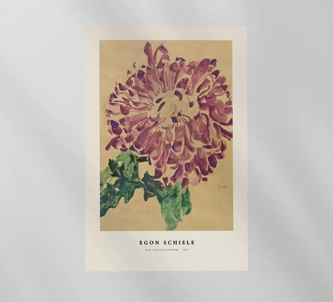Schiele - Red Chrysanthemum pellicola backlit da Vintage by JUNIQE