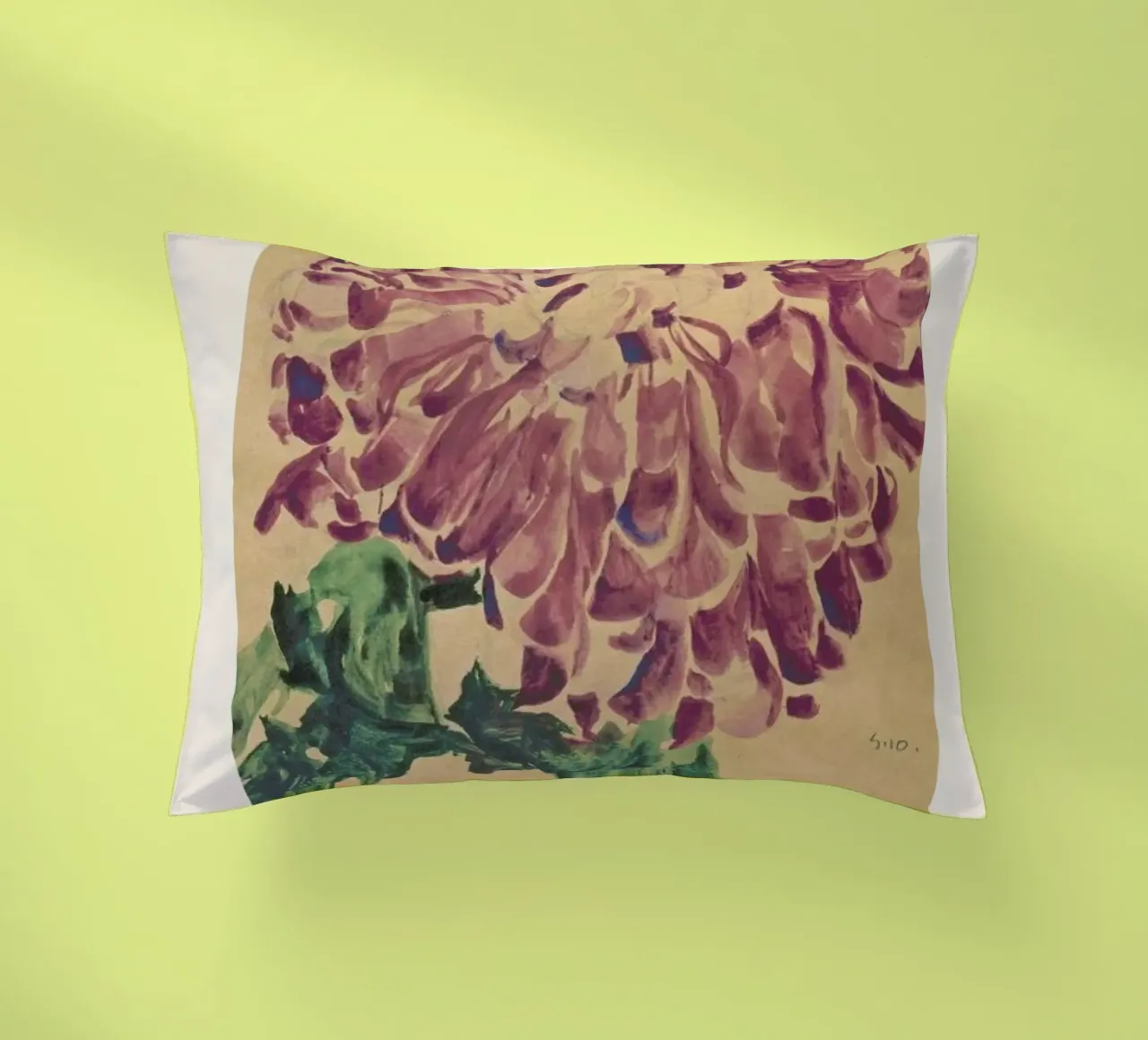 Schiele - Red Chrysanthemum cuscino da Vintage by JUNIQE