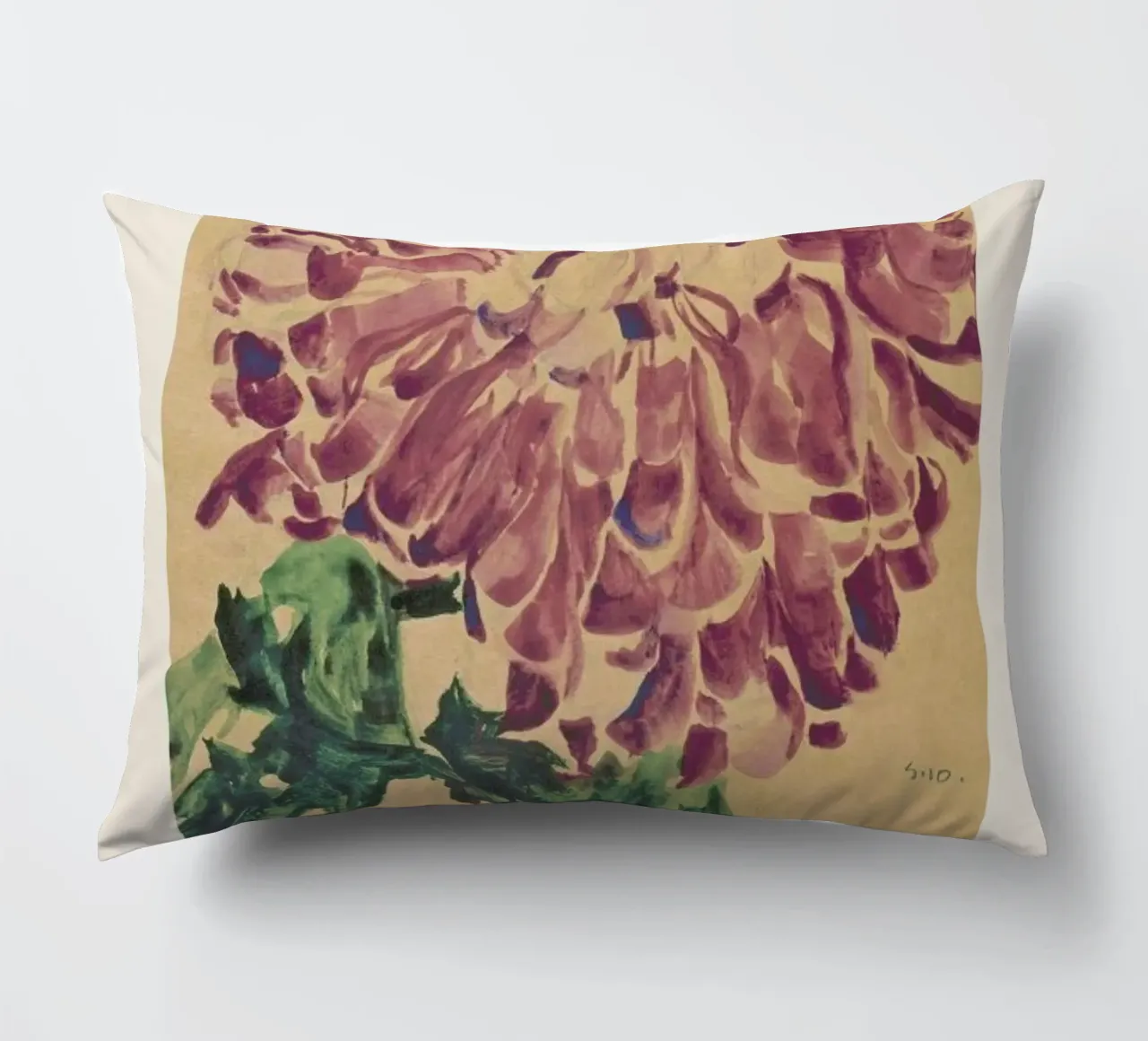 Schiele - Red Chrysanthemum cuscino da Vintage by JUNIQE