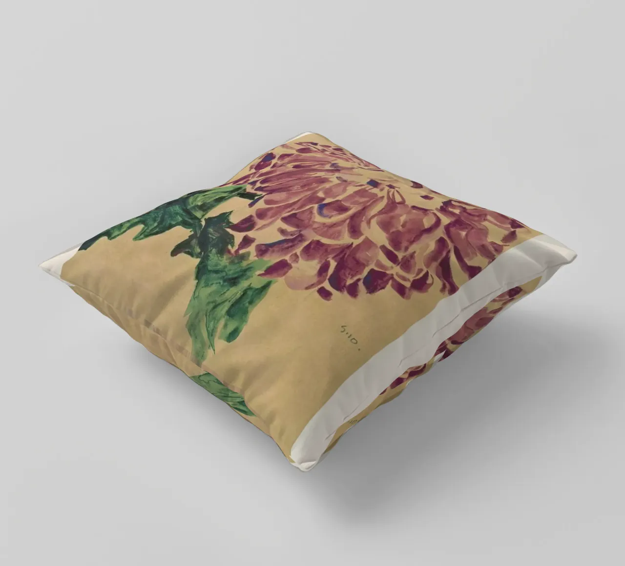 Schiele - Red Chrysanthemum cuscino da Vintage by JUNIQE