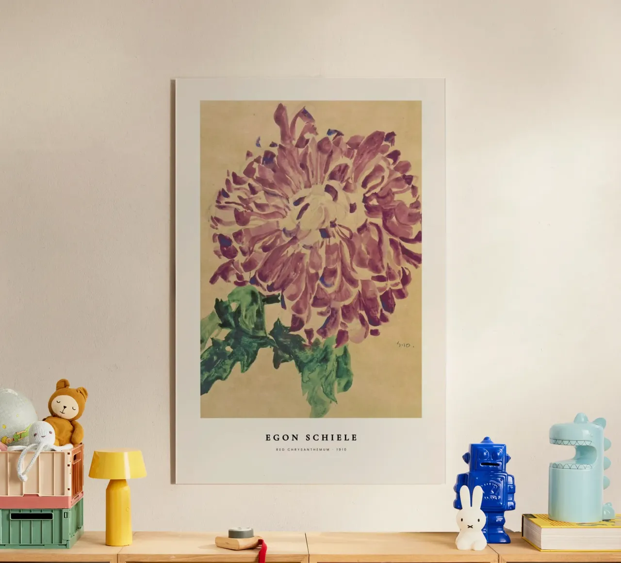 Schiele - Red Chrysanthemum plexiglass da Vintage by JUNIQE