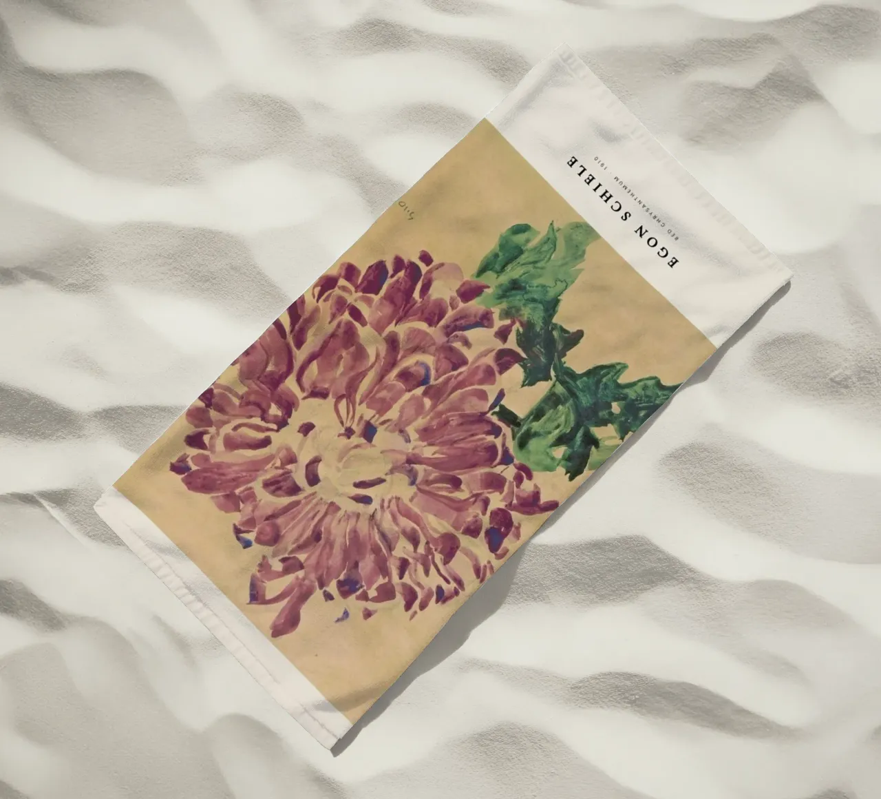 Schiele - Red Chrysanthemum telo mare da Vintage by JUNIQE