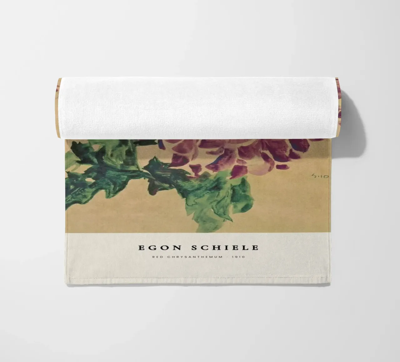 Schiele - Red Chrysanthemum telo mare da Vintage by JUNIQE