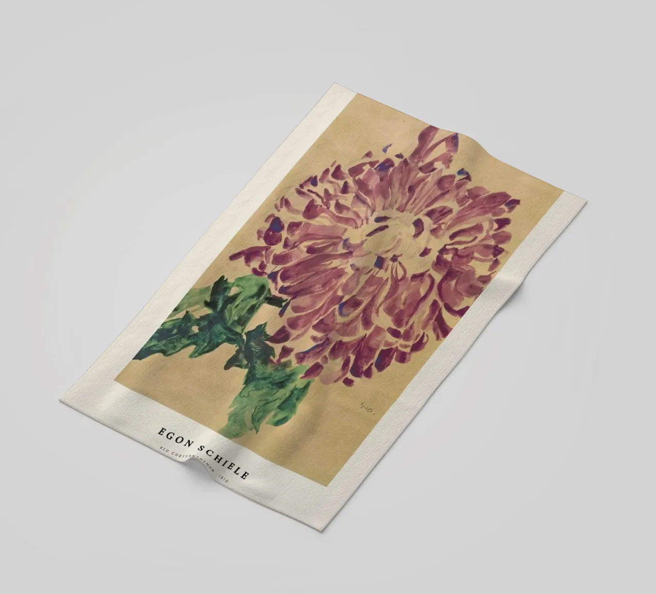 Schiele - Red Chrysanthemum telo mare da Vintage by JUNIQE