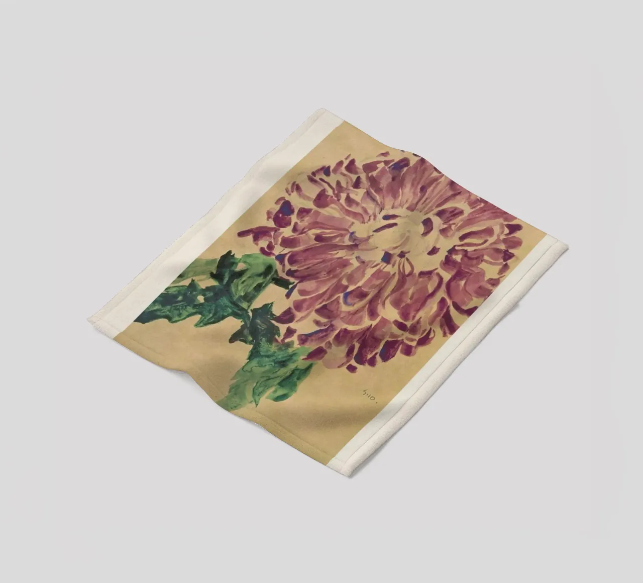 Schiele - Red Chrysanthemum coperta in pile da Vintage by JUNIQE