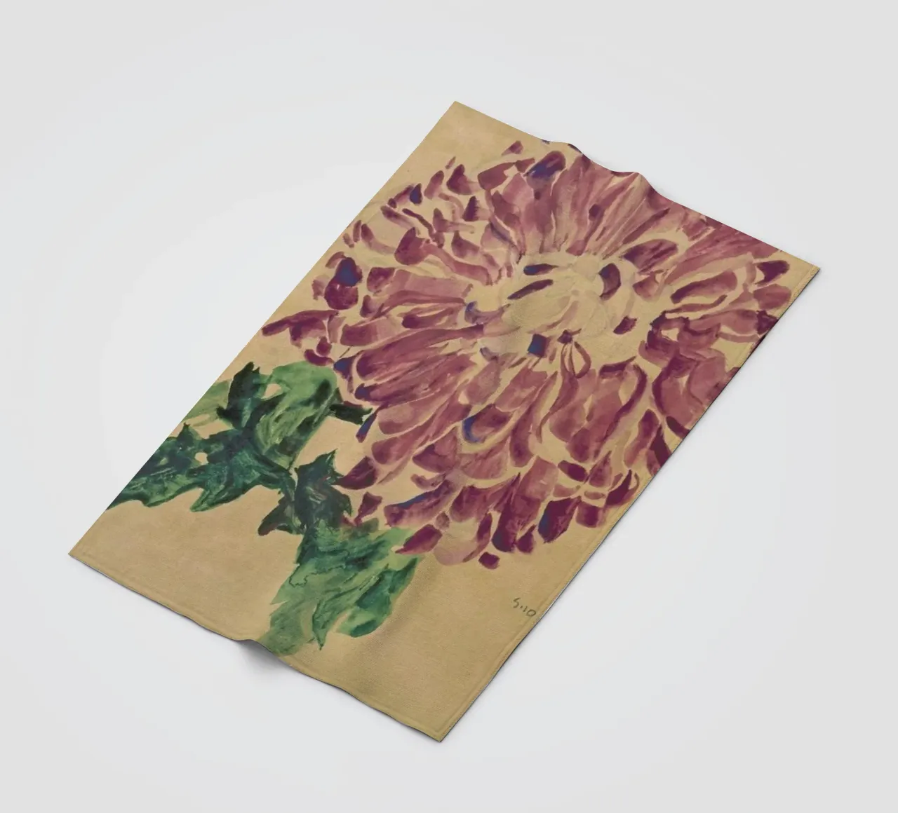 Schiele - Red Chrysanthemum coperta in pile da Vintage by JUNIQE