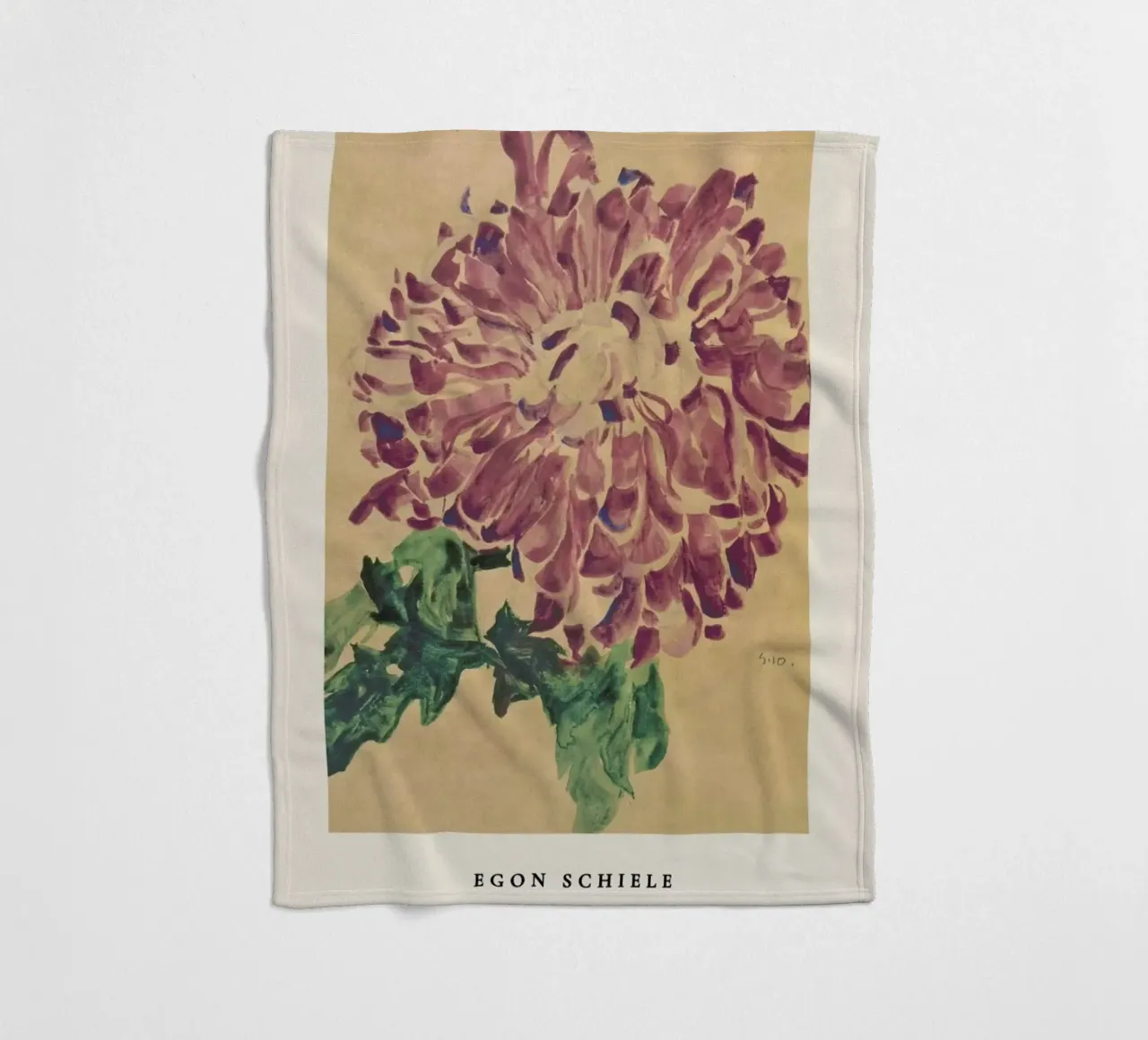 Schiele - Red Chrysanthemum coperta in pile da Vintage by JUNIQE