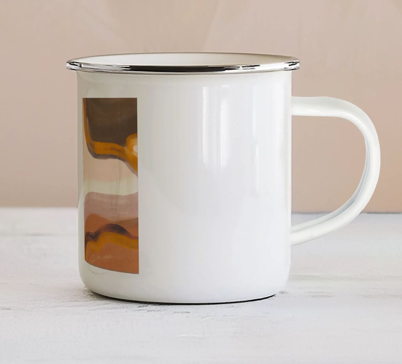Flusso d'olio astratto 01 tazza in smalto da Little Dean