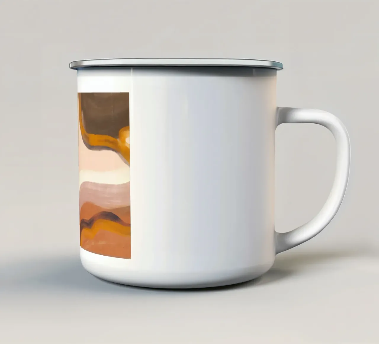 Flusso d'olio astratto 01 tazza in smalto da Little Dean