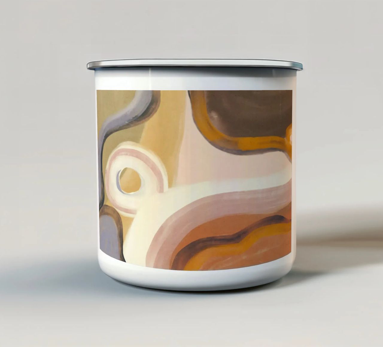Flusso d'olio astratto 01 tazza in smalto da Little Dean