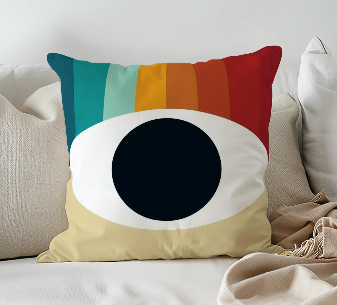 Eye Retro Rainbow cuscino da galihstudio